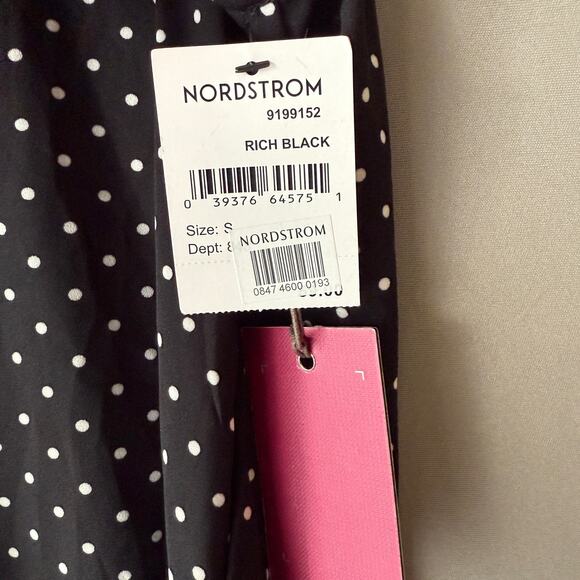 Vince Camuto sz S black‎ white polka dot sleeveless blouse NWT - Picture 9 of 11